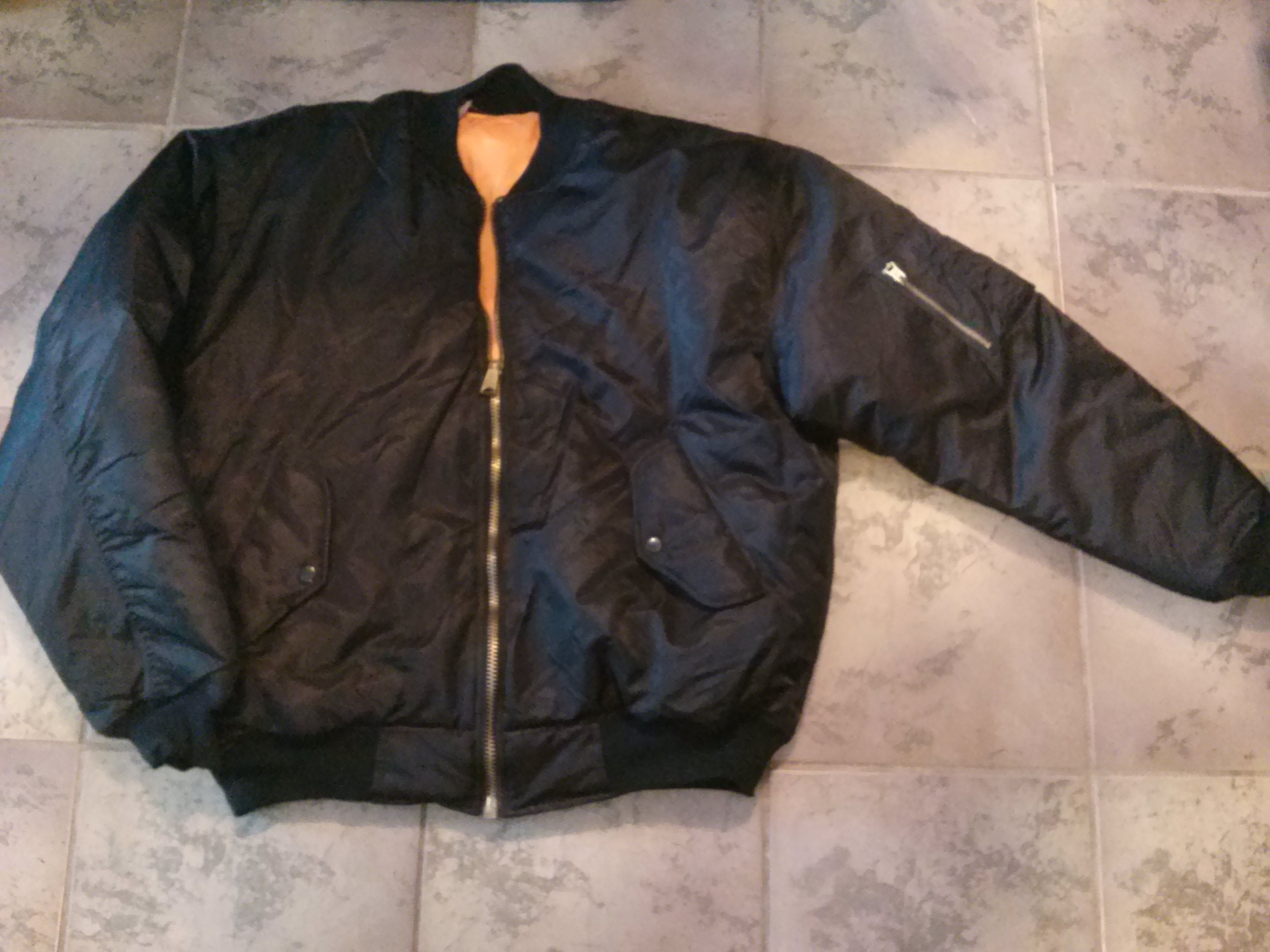Bomber Jacket - MA1 Black Nylon X-Large