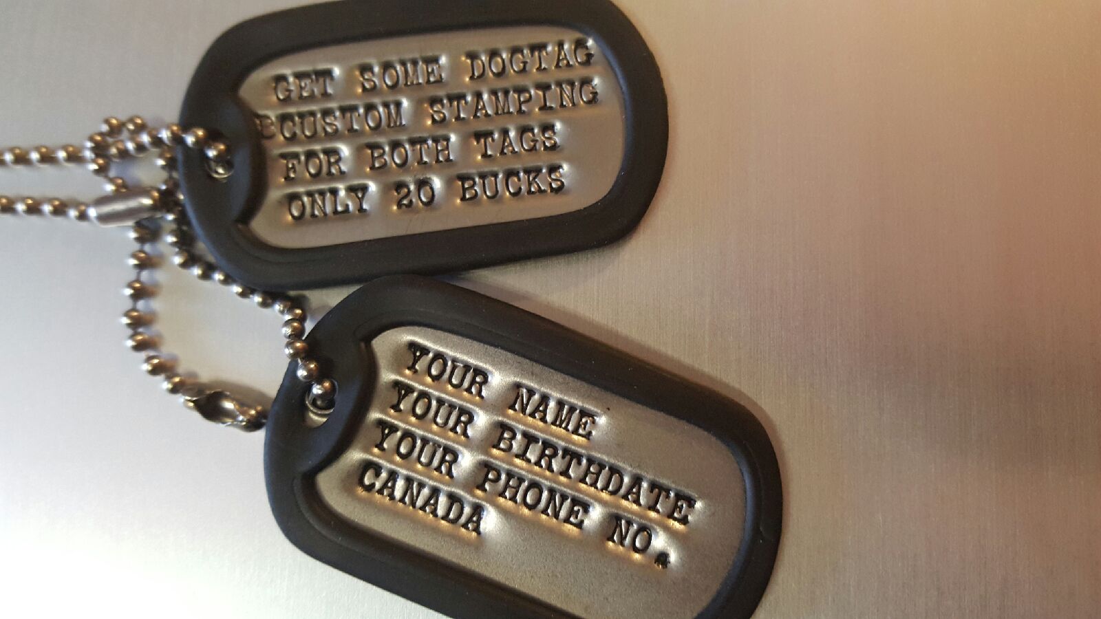 Dog Tags, Custom-Stamped