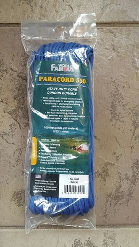 Paracord 550 - 100 feet BLUE