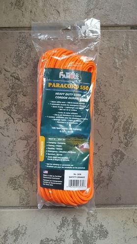 Paracord 550 - 100 feet ORANGE