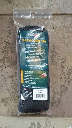 Paracord 550 - 100 feet BLACK