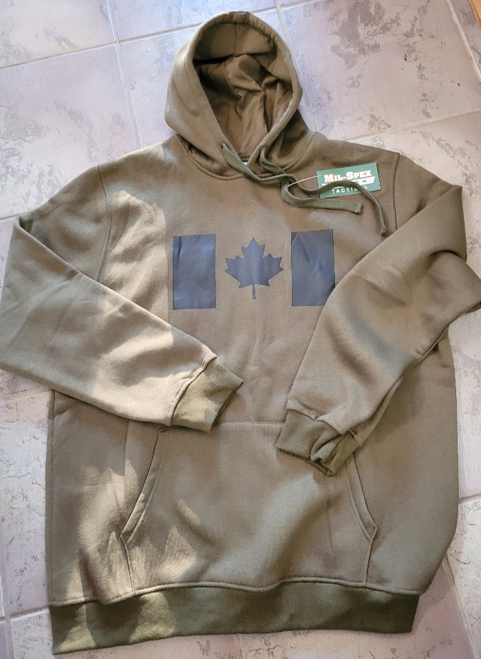 Fleece Hoodie Canada Flag Large