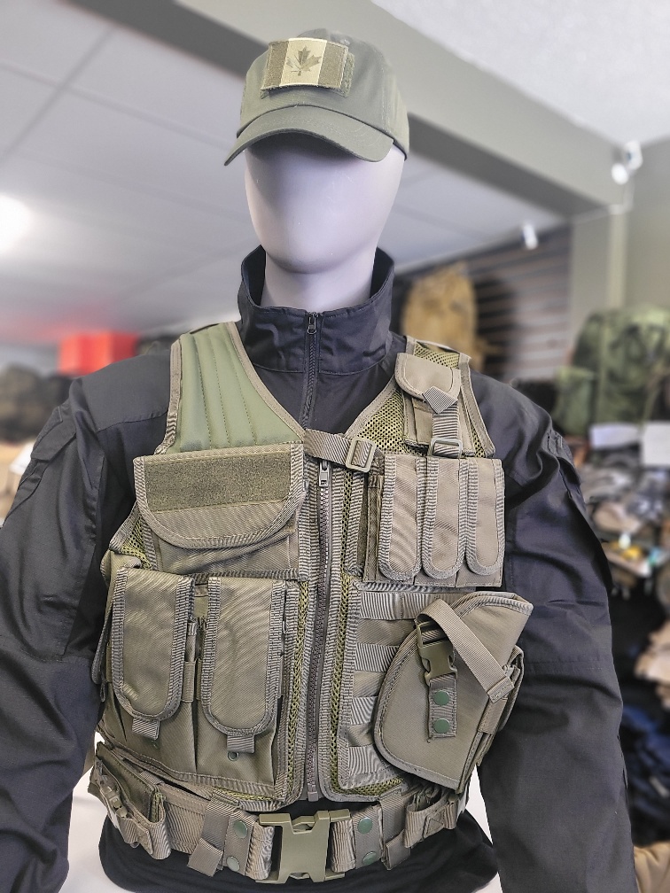 Cross Draw Tactical Vest Green