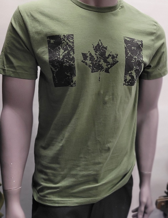 Canada Flag Distressed black on green Large